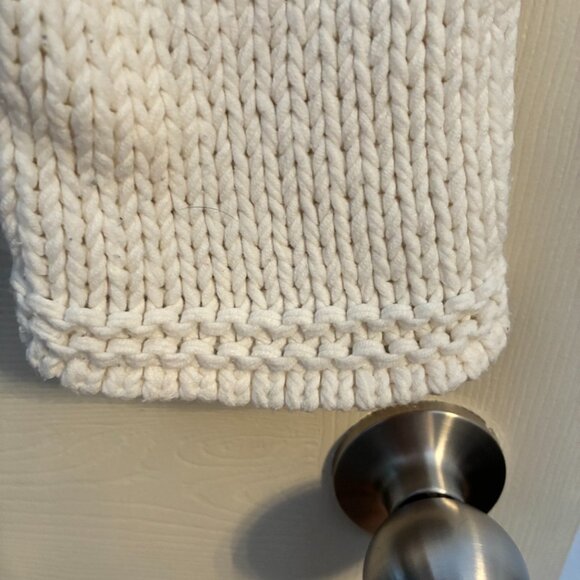 Smart Set White Cardigan with wood buttons and large collar - Picture 5 of 8